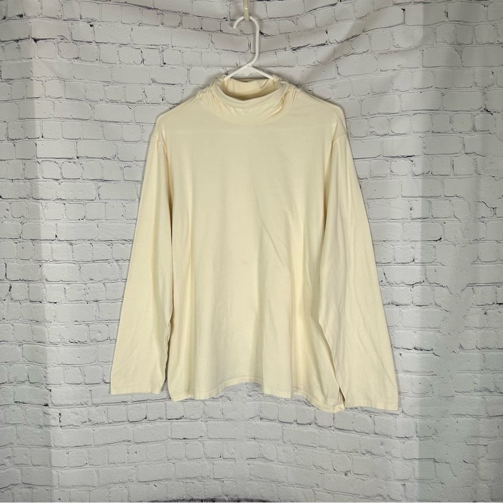 J Jill Ruched Turtle Neck along Sleeve Tee Sz 3X